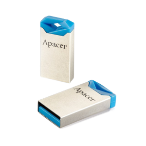  32GB USB2.0 Flash Drive Apacer "AH111", Silver-Blue, Super-Mini, Metal, Capless (AP32GAH111U-1)