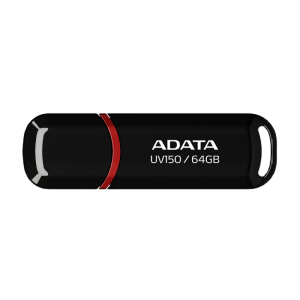  64GB USB3.1 Flash Drive ADATA "UV150", Black, Plastic, Classic Cap (R/W:80/20MB/s)