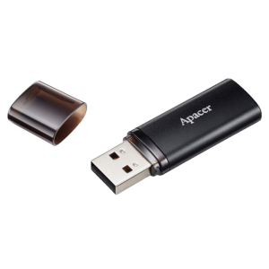  32GB USB3.1 Flash Drive  Apacer "AH25B",  Black, Matte Metal, Classic Cap (AP32GAH25BB-1)