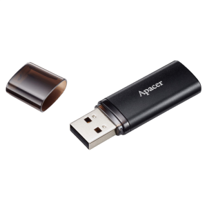  64GB USB3.1 Flash Drive  Apacer "AH25B",  Black, Matte Metal, Classic Cap (AP64GAH25BB-1)