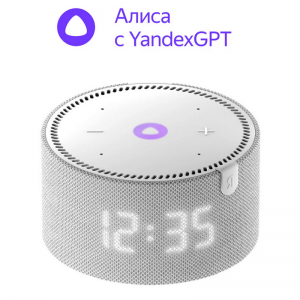 Yandex station mini YNDX-00020G  Grey with clock.