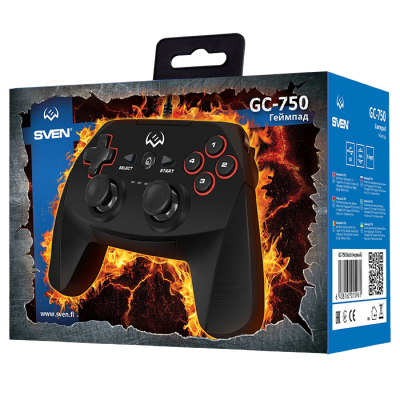 Gamepad  SVEN GC-750, 4 axes, D-Pad, 2 mini joysticks, 11 buttons, USB
