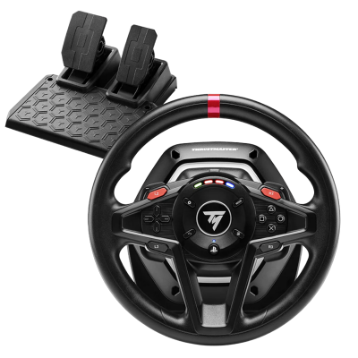 Wheel Thrustmaster T128 for Playstation, 900 degree, Force Feedback, Magnetic paddle shifters,  4-color LED strip, Magnetic Pedal Set