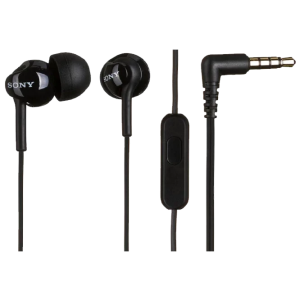 Earphones  SONY  MDR-EX110AP, Mic on cable,  4pin 3.5mm jack L-shaped, Cable: 1.2m Black