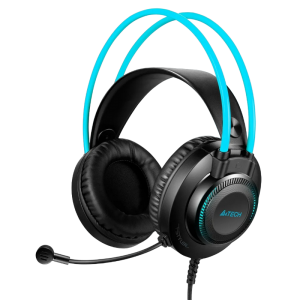 Headset A4tech FH200i, 50mm driver, 20-20kHz, 16 Ohm, 100dB, 3.5mm, 1.8m, Black/Blue