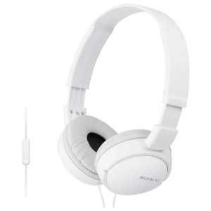 Headphones  SONY  MDR-ZX110AP, Mic on cable,  4pin 3.5mm jack L-shaped, Cable: 1.2m White