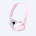 Headphones  SONY  MDR-ZX110AP, Mic on cable,  4pin 3.5mm jack L-shaped, Cable: 1.2m Pink