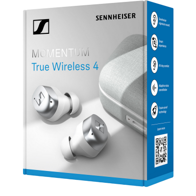  True Wireless Sennheiser Momentum 4 White/Silver, ANC, Up to 30 hours play