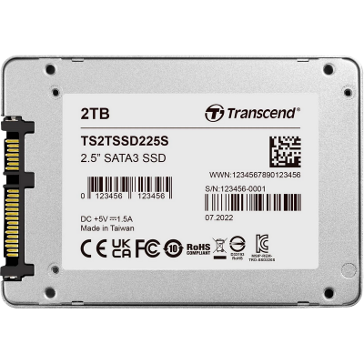 2.5" SATA SSD 2.0TB   Transcend SSD225S [R/W:560/500MB/s, 55K/80K IOPS, 720 TBW, 3DTLC]