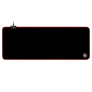 Gaming Mouse Pad  GMB  MP-GAMELED-L, 800 × 300 × 4mm, Natural rubber foam + Fabric, RGB, Black