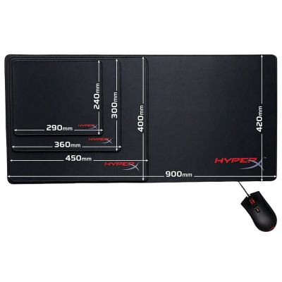 Gaming Mouse Pad  HyperX FURY S Pro, 360 x 300 x 4mm, Cloth/Rubber, Anti-fray stitching, Black