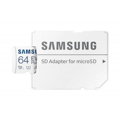 .64GB MicroSD (Class 10). UHS-I (U1)+SD adapter, Samsung EVO Plus "MB-MC64KA" (R:130MB/s)