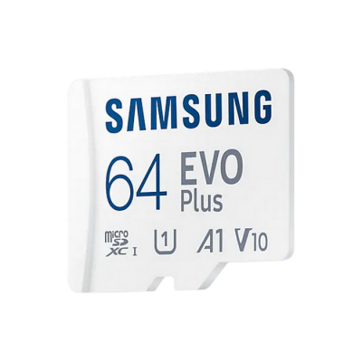 .64GB MicroSD (Class 10). UHS-I (U1)+SD adapter, Samsung EVO Plus "MB-MC64KA" (R:130MB/s)