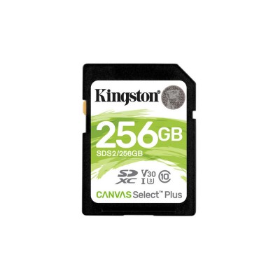 256GB  SDXC Card (Class 10) UHS-I , U1, Kingston Canvas Select Plus "SDS2/256GB" (R/W:100/85MB/s)