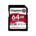 ..64GB  SDXC Card (Class 10) UHS-II , U3, Kingston Canvas React Plus "SDR2/64GB" (R/W:300/260MB/s)