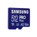 512GB MicroSD (Class 10) UHS-I (U3) +SD adapter, Samsung PRO Plus "MB-MD512SA" (R/W:180/130MB/s)