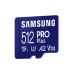 512GB MicroSD (Class 10) UHS-I (U3) +SD adapter, Samsung PRO Plus "MB-MD512SA" (R/W:180/130MB/s)