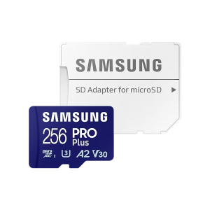 256GB MicroSD (Class 10) UHS-I (U3) +SD adapter, Samsung PRO Plus "MB-MD256SA" (R/W:180/130MB/s)