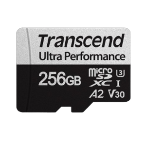 256GB MicroSD (Class 10) UHS-I (U3),+SD adapter, Transcend TS256GUSD340S (V30, A2, R/W:160/125MB/s)