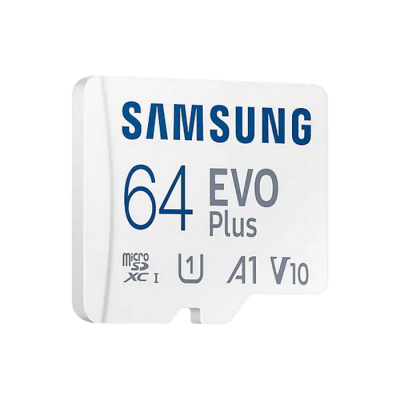 .64GB MicroSD (Class 10). UHS-I (U1)+SD adapter, Samsung EVO Plus "MB-MC64KA" (R:130MB/s)