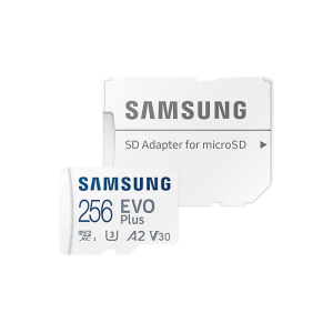 256GB MicroSD (Class 10) UHS-I (U3)+SD adapter, Samsung EVO Plus "MB-MC256KA" (R:130MB/s)