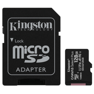 128GB MicroSD (Class 10) UHS-I (U1) +SD adapter, Kingston Canvas Select Plus"SDCS2/128GB"(R:100MB/s)