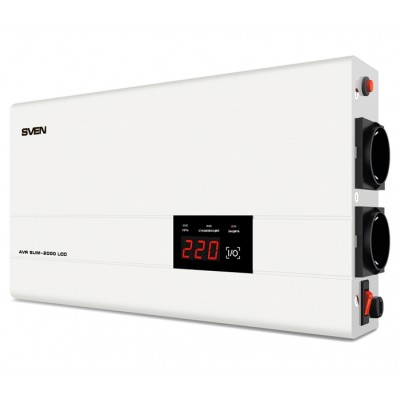 Stabilizer Voltage SVEN  SLIM AVR -2000 LCD, 1200W, Output sockets: 2 × CEE 7/4