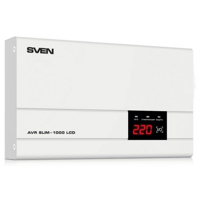 Stabilizer Voltage SVEN  SLIM AVR -1000 LCD, 800W, Output sockets: 1 × CEE 7/4