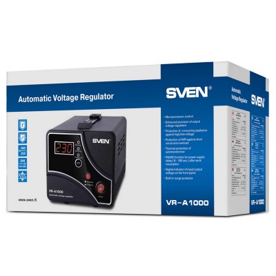 Stabilizer Voltage SVEN  VR- A1000  max.600W, Output sockets: 1 × CEE 7/4