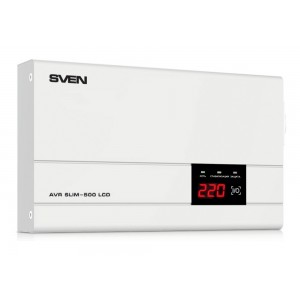 Stabilizer Voltage SVEN  SLIM AVR - 500 LCD, 400W, Output sockets: 1 × CEE 7/4