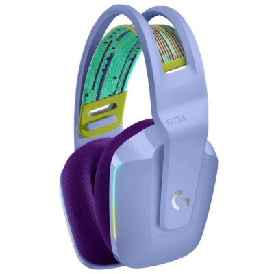  Wireless Gaming Headset Logitech G733, 40mm drivers,20-20kHz,39 Ohm,87.5dB, RGB,2.4 Ghz/3.5mm,Lilac