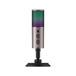 Microphones Havit GK61, Cardioid, 100Hz-18kHz, -33±2dB, Touch mute key, 1.8m. RGB, USB, Black/Ochre