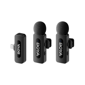 Microphone Wireless Boya BY-V2 V2.0 Ultracompact (Lightning - 2TX+1RX), Black