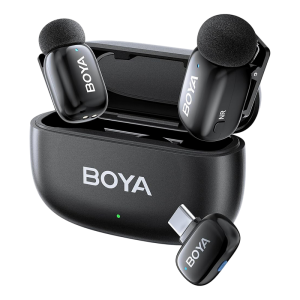 Microphone Wireless Boya Mini 2-02 Ultracompact (2 TX+ 2RX USB-C plug+  Charging case), Black