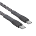 Type-C to Type-C Cable Rivacase PS6105 GR12, nylon braided, 1.2M, Gray