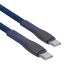 Type-C to Type-C Cable Rivacase PS6105 BL12, nylon braided, 1.2M, Blue