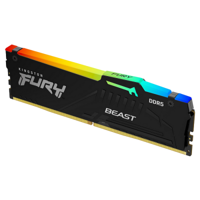 64GB DDR5-5600MHz  Kingston FURY Beast RGB (Kit of 2x32GB) (KF556C40BBAK2-64), CL40-40-40, 1.25V,Blk