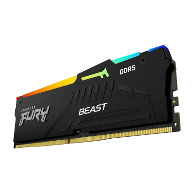 64GB DDR5-6000MHz  Kingston FURY Beast RGB (Kit of 2x32GB) (KF560C40BBAK2-64), CL40-40-40, 1.35V,Blk