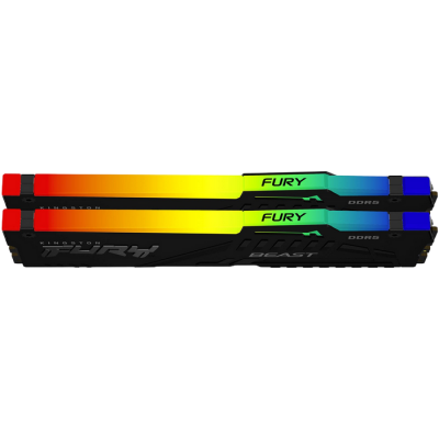 64GB DDR5-5600MHz  Kingston FURY Beast RGB (Kit of 2x32GB) (KF556C40BBAK2-64), CL40-40-40, 1.25V,Blk