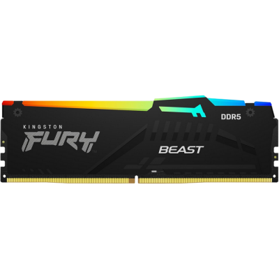 64GB DDR5-6000MHz  Kingston FURY Beast RGB (Kit of 2x32GB) (KF560C40BBAK2-64), CL40-40-40, 1.35V,Blk