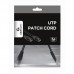  0.25m, Patch Cord  Black, PP12-0.25M/BK, Cat.5E, Cablexpert, molded strain relief 50u" plugs