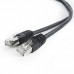  0.5m, FTP Patch Cord  Black, PP22-0.5M/BK, Cat.5E, Cablexpert, molded strain relief 50u" plugs