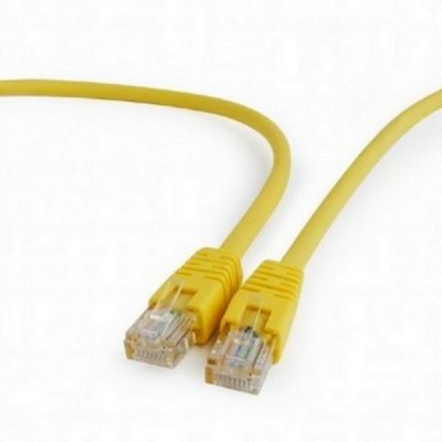 5m, Patch Cord  Yellow, PP12-5M/Y, Cat.5E, Cablexpert, molded strain relief 50u" plugs