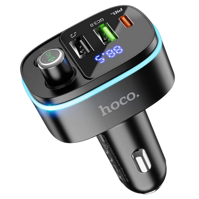 FM Transmitter Hoco, Bluetooth, E62 Fast PD20W+QC3.0, Black