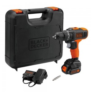 Drill/Driver Black+Decker (BCD7122CK-RU) 10.8V Li-Ion 2x1.5 Ah + Kitbox, 2 Speed 0-1400 rpm, LED, 26 Nm