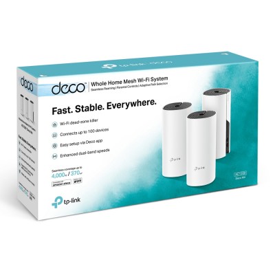 Whole-Home Mesh Dual Band Wi-Fi AC System TP-LINK, "Deco M4(3-pack)", 1200Mbps, MU-MIMO, Gbit Ports