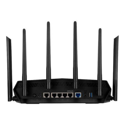 Wi-Fi 6 Dual Band ASUS TUF Gaming Router "TUF-AX6000", 6000Mbps, OFDMA, 4xGbit, 1x2.5Gbit, 2.5Gbit WAN, USB3.0, Aura RGB