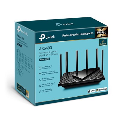 Wi-Fi AX Dual Band TP-LINK Router "Archer AX72", 5400Mbps, OFDMA, MU-MIMO, Gbit Ports, USB3.0