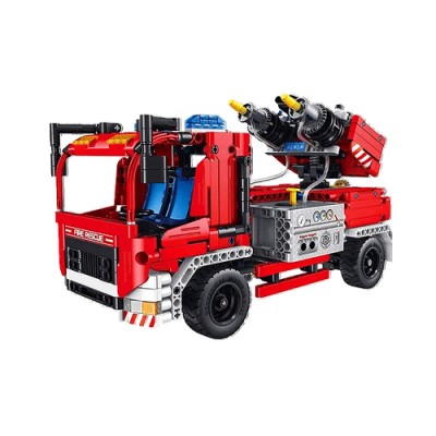 1801, XTech Bricks: Mini Fire Truck With Water Spraying, 163 pcs