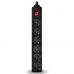 Surge Protector   6 Sockets,  3.0m,  Sven Optima, BLACK, Retail color box, flame-retardant